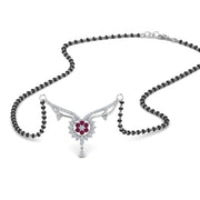 Beautiful-Diamond-Bead-Mangalsutra-With-Pink-Sapphire